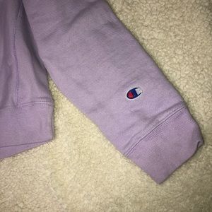 light purple champion crew neck